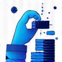 Icono de Implementación - Mano trabajando con herramientas y tecnología